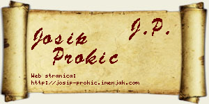 Josip Prokić vizit kartica